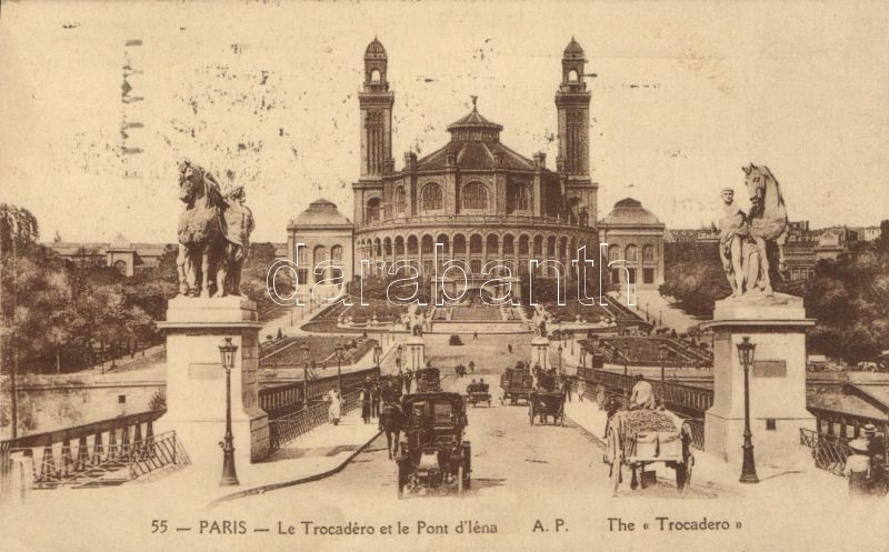 Paris, Trocadéro, Pont d'léna / museum, bridge So. Stpl