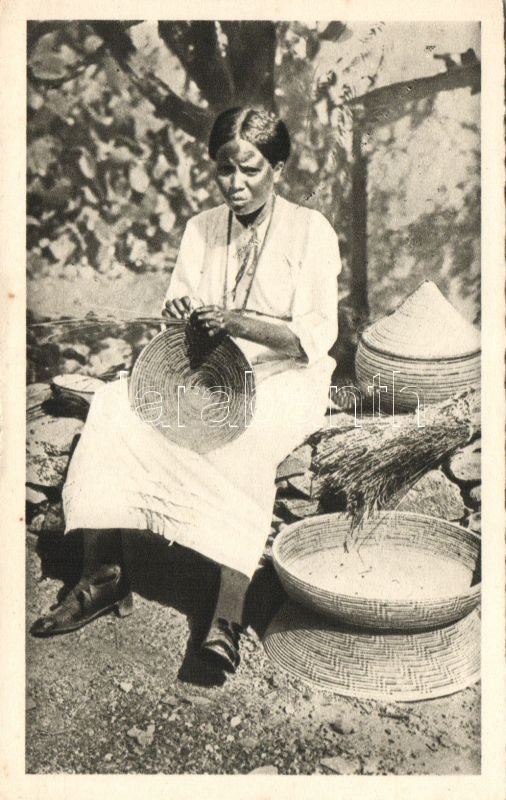 Ethiopian folklore, basket maker, Etióp folklór, kosárfonó