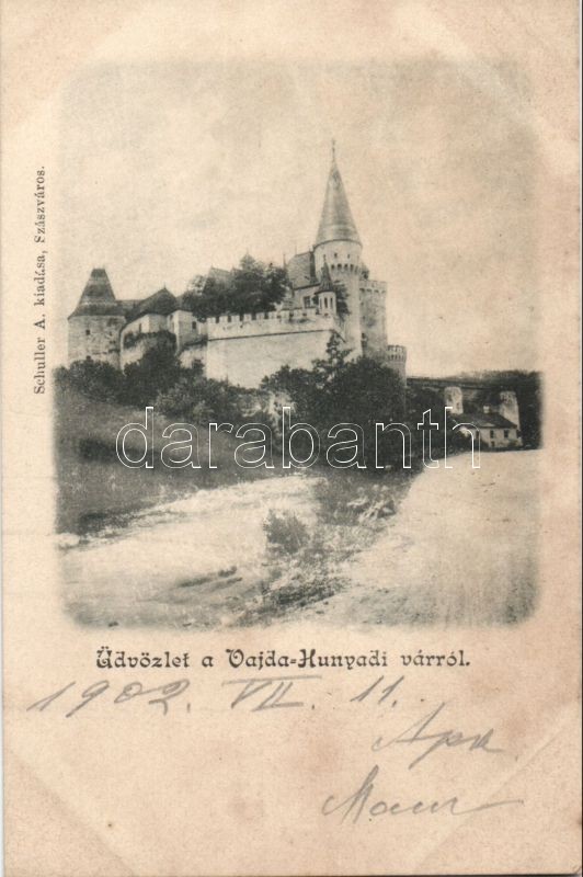 Hunedoara, castle, Vajdahunyad, vár, kiadja Schuller A.