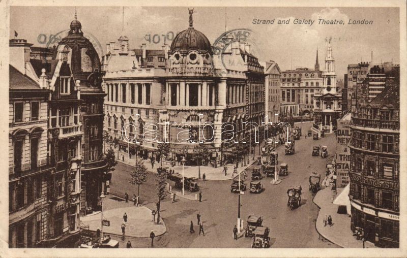 London, Strand and Gaiety Theatre, automobiles