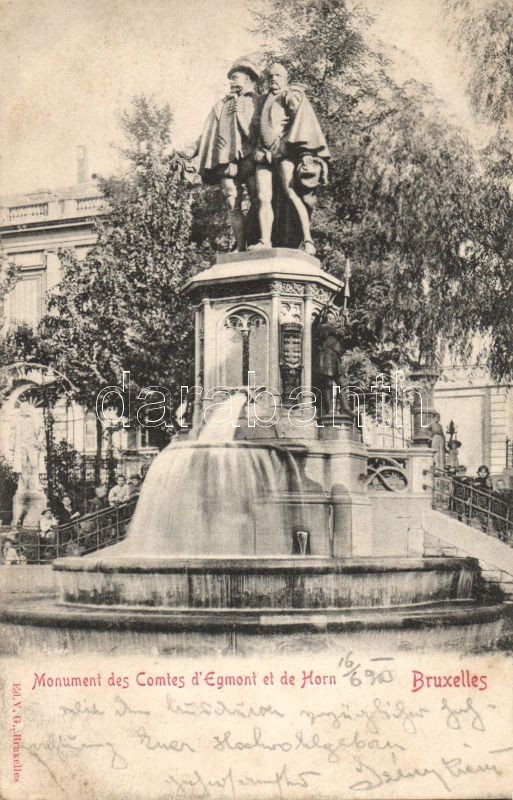 Brussels, Bruxelles; Monument des Comtes d'Egmont et de Horn / statue