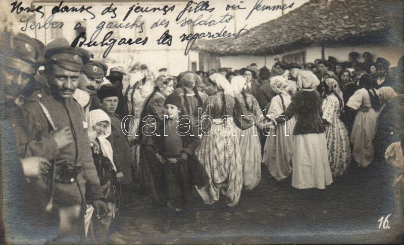 1918 Prokuplje, Orkub; Serbian girls and Bulgarian soldiers, photo