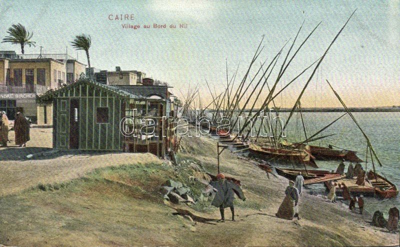 Cairo, Village au Bord du Nil / fishing boats, shop of André Bircher