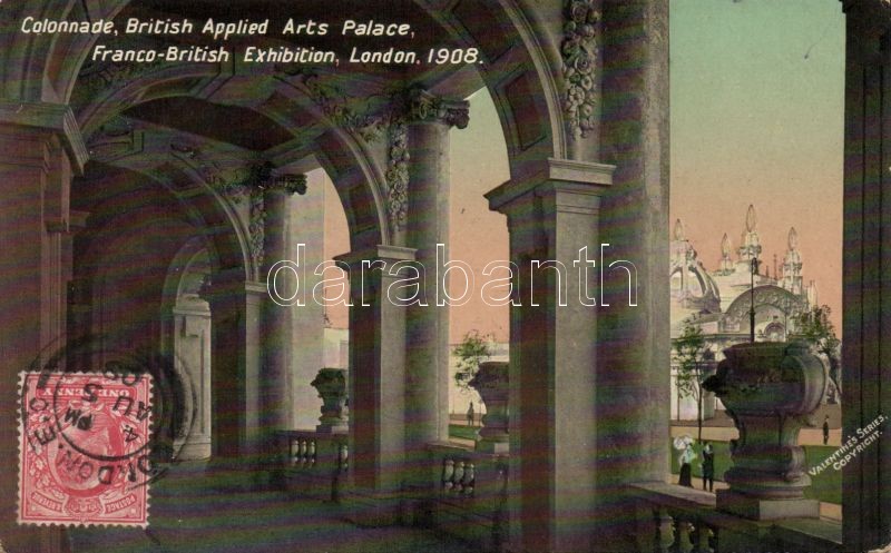 1908 London, Colonnade of British Applied Arts Palace, Franco-British Exhibition