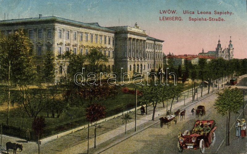Lviv, Lwów, Lemberg; Ulica Leona Saphiehy / street, automobile, tram