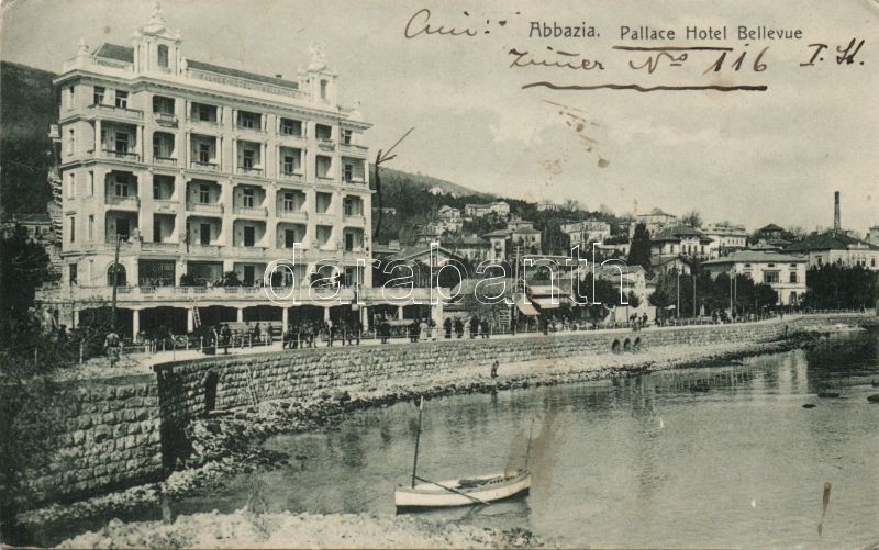 Abbazia, Palace Hotel Bellevue, boat, Abbazia, Palace Hotel Bellevue, csónak