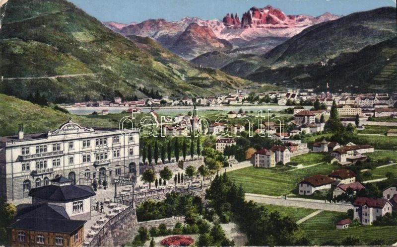 Bolzano, Bozen; Gries, Hotel Pension Germania, Erzherzog Heinrich Promenade, Rosengarten / hotel, promenade, garden
