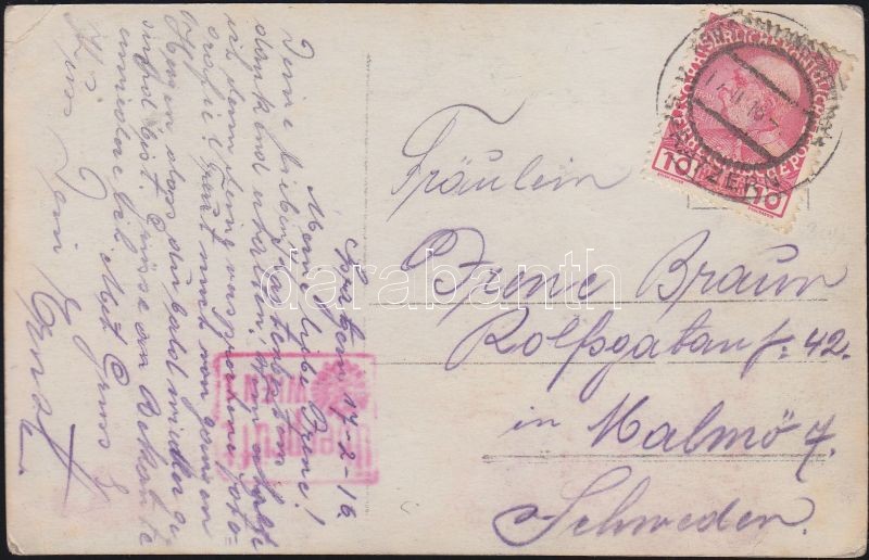 Postcard from POW-camp to Sweden 