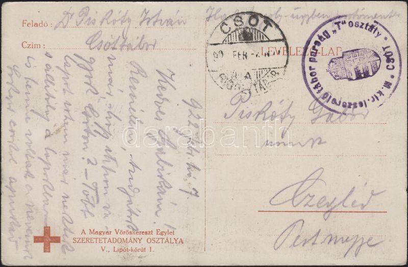 Postcard from POW camp Csót, Képeslap Csót fogolytáborból