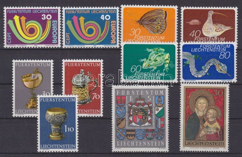 11 verschiedene Marken in ganzen Sätzen, 11 klf bélyeg teljes sorokban, 11 different stamps in complete sets