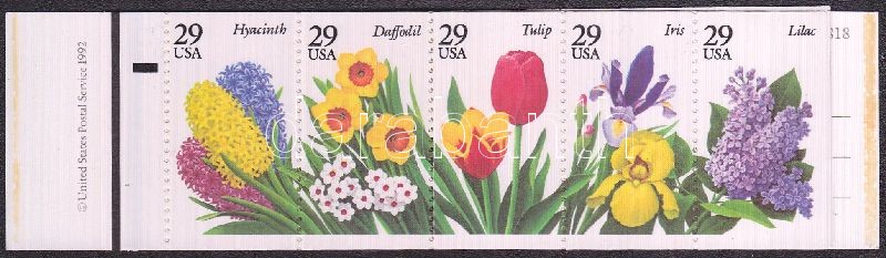 Virágok bélyegfüzet (Mi 2359-2363), Flowers stamp booklet (Mi 2359-2363), Gartenblumen des Frühjahrs Markenheftchen (Mi 2359-2363)