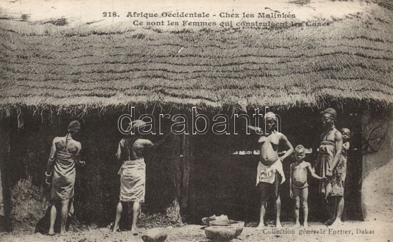 West African folklore, Malinke (Mandinka) women, construct the house, Nyugat Afrikai folklór, Malinke (Mandinka) asszonyok házépítés közben