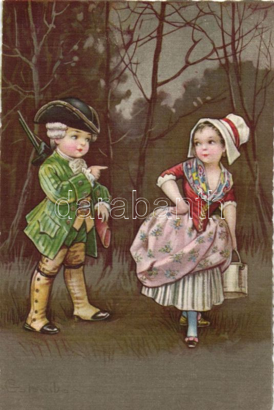 Italian art postcard, children, Anna &amp; Gasparini Ultra 2039. s: Colombo, Olasz művészlap, gyerekek, Anna &amp; Gasparini Ultra 2039. s: Colombo