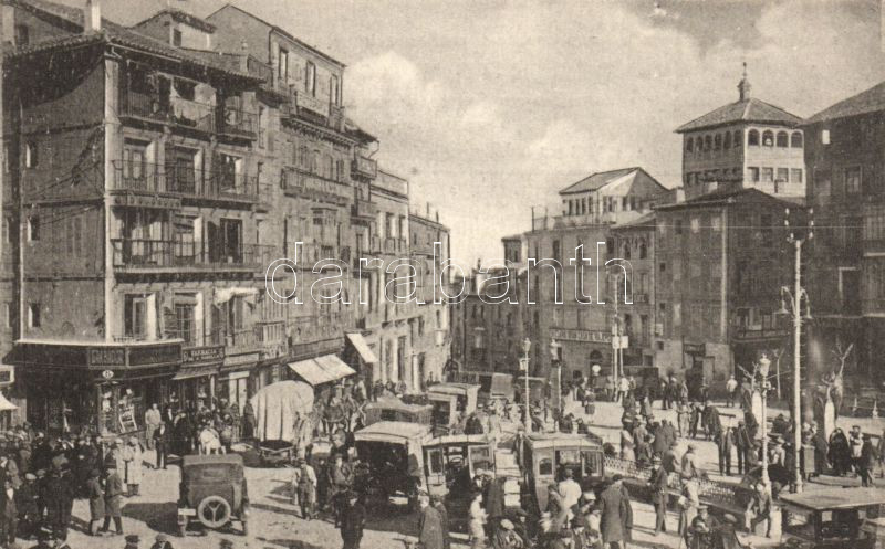 Toledo, square, Eladio Rubio advertisement on the backside, automobiles