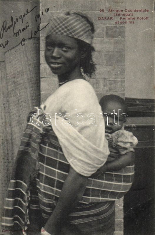 Dakar, Femme Voloff et son fils / Senegalese folklore from Dakar, Szenegáli folklór Dakarból