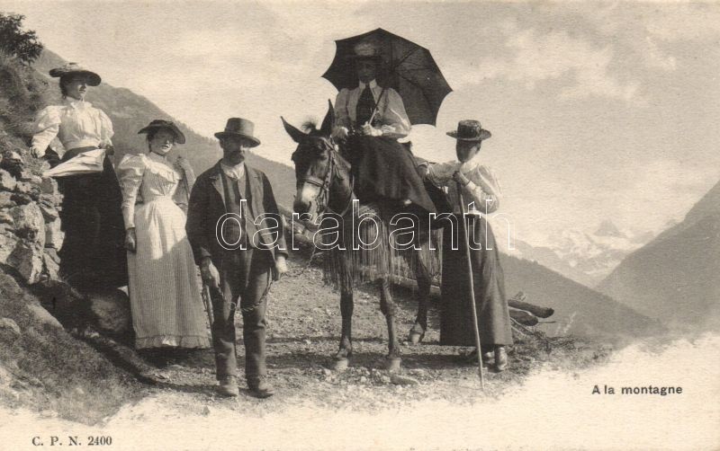 Hegyi kirándulás, szamár, Mountain trip, donkey