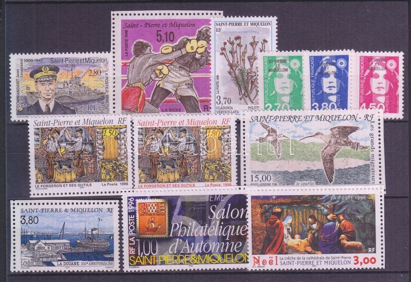 12 klf bélyeg sorokkal, 12 different stamps with sets, 12 verschiedene Marken mit Sätzen