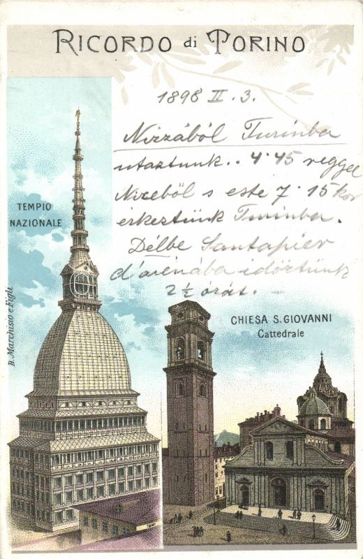 1898 Torino, Tempio Nazionale, Chiesa S. Giovanni / church, litho
