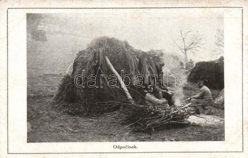 Első világháborús cseh katonai tábor, pihenő, Odpocinek / WWI Czech military camp, resting