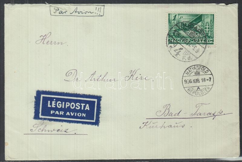 Légi levél Svájcba, Airmail cover to Switzerland