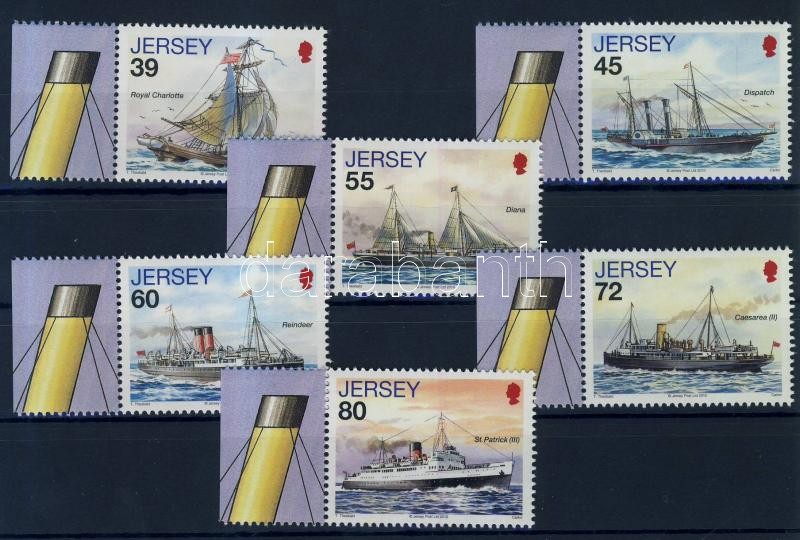 Mail boats margin set, Postahajók ívszéli sor, Postschiffe Satz mit Rand