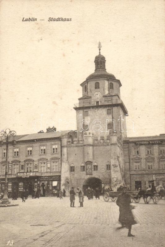Lublin, Stadthaus / town hall, hotel, shop of Merle