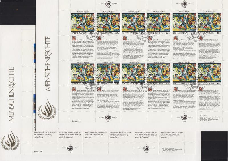 Declaration of Human Rights (I) minisheet set 2 FDC, Az emberi jogok nyilatkozata (I.) kisívsor 2 FDC, Allgemeine Erklärung der Menschenrechte (I) Kleinbogensatz 2 FDC