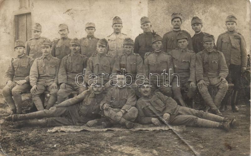 Katonaság, I. világháborús magyar katonák fotó, Military WWI Hungarian soldiers group photo