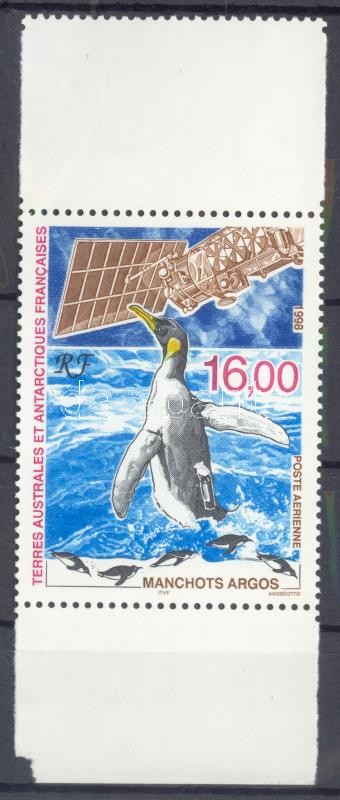 Penguin research margin stamp with empty-field, Pingvinkutatás ívszéli bélyeg üresmezővel, Pinguinforschung Marke mit Rand und leerem Feld