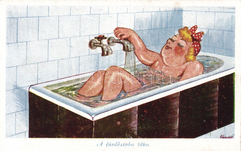 A fürdőszoba titka, s: Sándor, Lady in bathtub s: Sándor