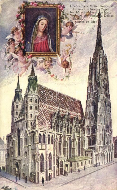 Vienna, Wien; St. Stephen's Cathedral, artist signed