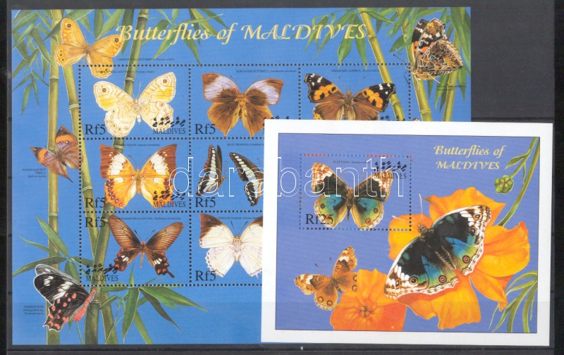 Butterflies mini-sheet + block, Lepkék kisív + blokk