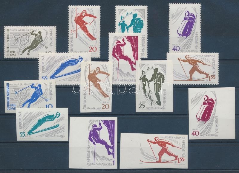 Winter Sports set + imperforate set, Téli sportok sor + vágott sor