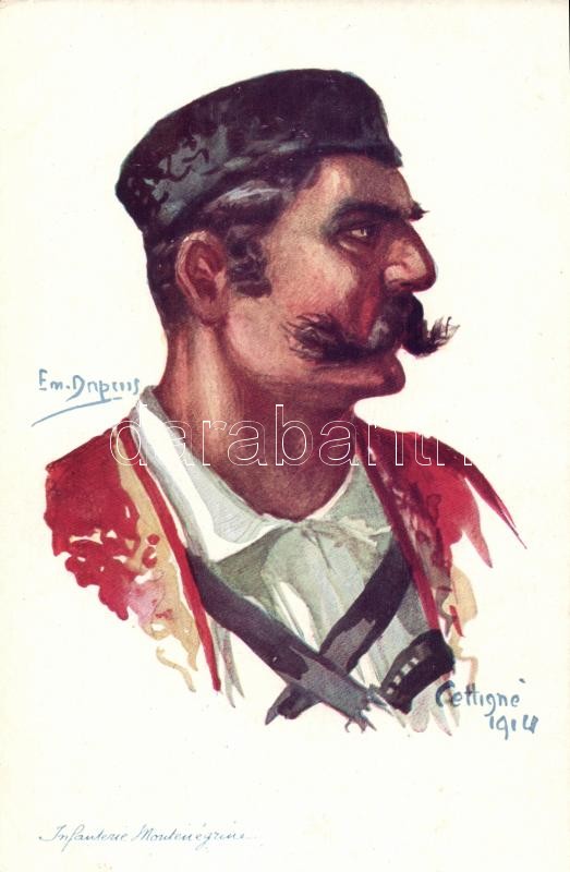 Infanterie Montenegrine / Montenegrian soldier, infantryman s: Em. Dupuis, Montenegrói gyalogos katona s: Em. Dupuis