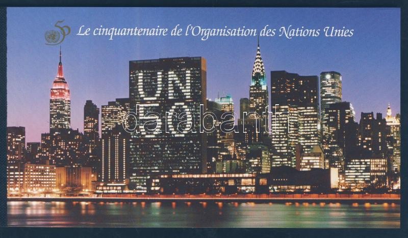 50 éves az ENSZ bélyegfüzet, The 50th anniversary of the UN stamp-booklet, 50 Jahre Vereinte Nationen Markenheftchen