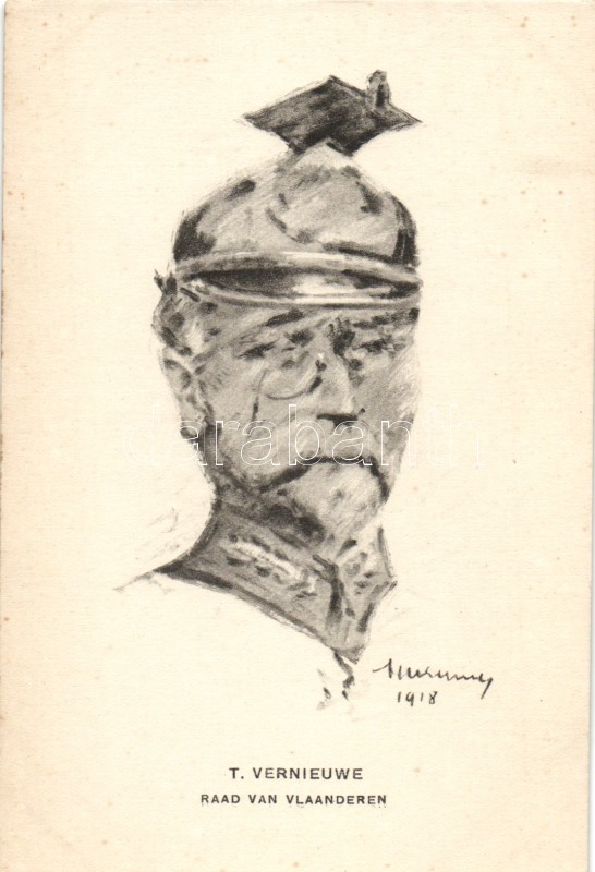 Flemish military,  T. Vernieuwe, artist signed