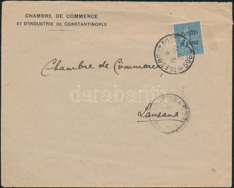 Tábori posta levél Konstantinápolyból Svájcba, Field post cover from Constantinople to Switzerland