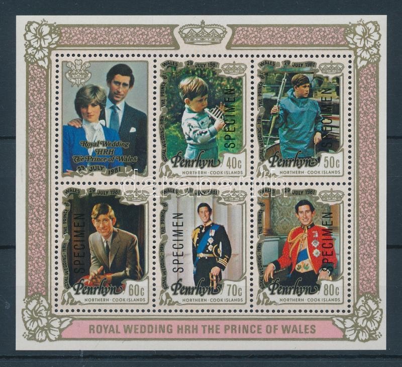 Károly herceg és Lady Diana Spencer esküvője MINTA blokk, Prince Charles and Lady Diana Spencer's wedding SAMPLE block
