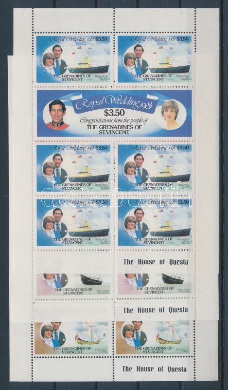 Prince Charles and Lady Diana's wedding mini sheet set, Károly herceg és Lady Diana esküvője kisívsor