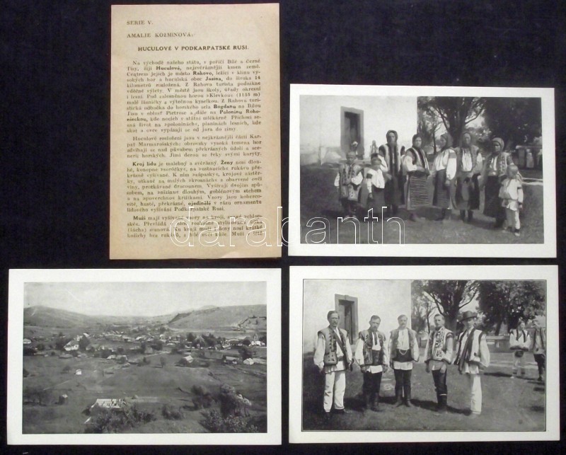 Hutsul folklore - 7 old, unused postcards in excellent condition, Czech description, Hucul folklór - 7 db kiváló állapotú, használatlan régi képeslap, cseh nyelvű leírással