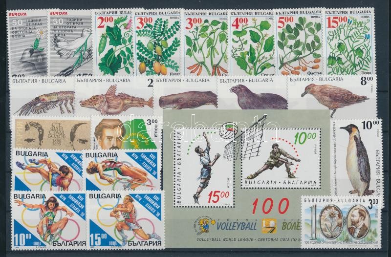 44 divers stamp in complete sets + 1 block, 44 klf bélyeg teljes sorokban + 1 db blokk 2 berakólapon