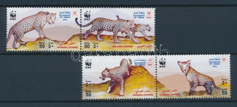 WWF: Arabian Leopard set + mini sheet, WWF: Arab leopárd sor + kisív