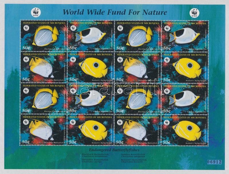WWF Butterflyfish mini sheet, WWF Pillangó hal kisív