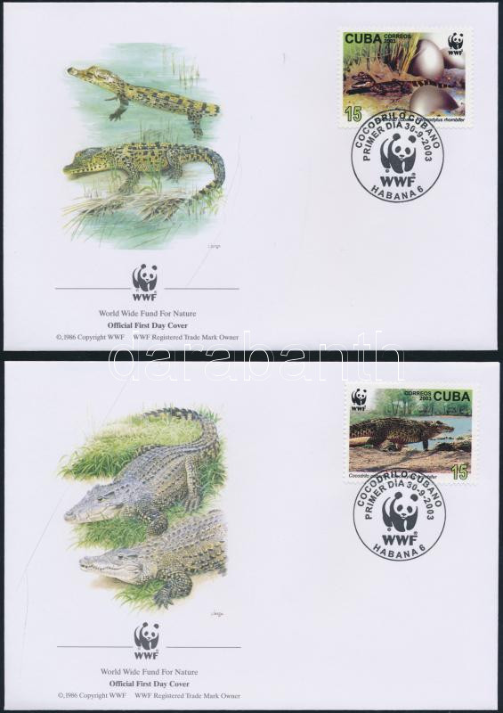 Crocodile set on 4 FDC, Krokodil sor 4 FDC-n