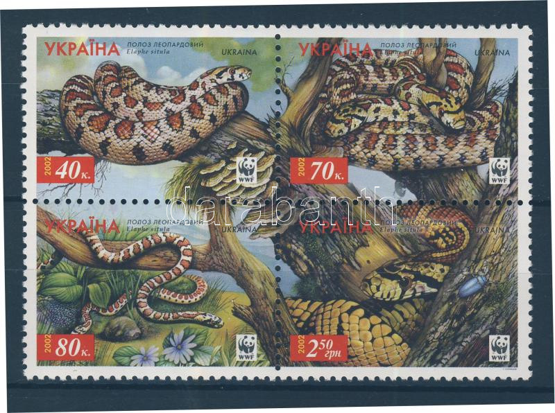 WWF Leopard Snake block of 4, WWF Leopárdkígyó négyestömb