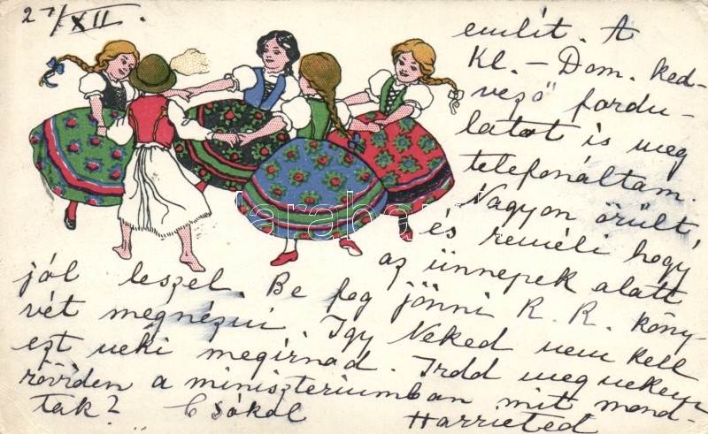 Magyar folklór, gyerekek körtánca, Hungarian folklore, children's circle dance