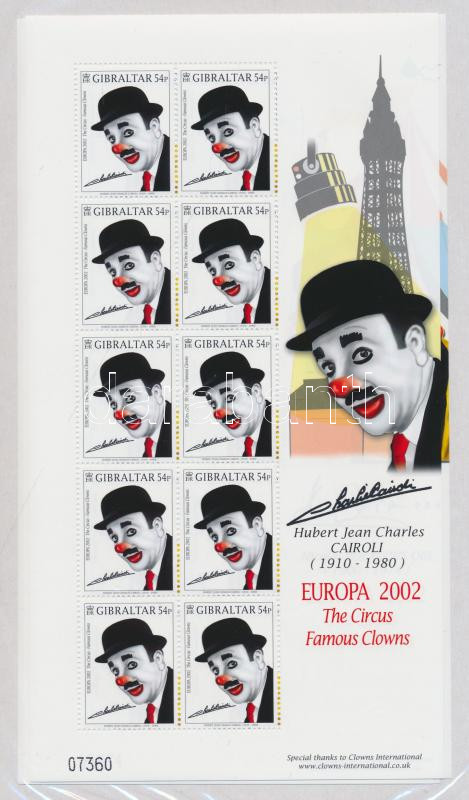 Europe: Circus- clowns mini sheets, Európa: Cirkusz - bohócok kisívsor