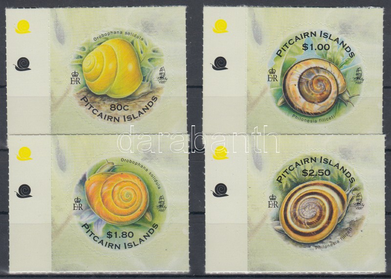 Snails self-adhesive set of stamps, Csigák öntapadós bélyegsor