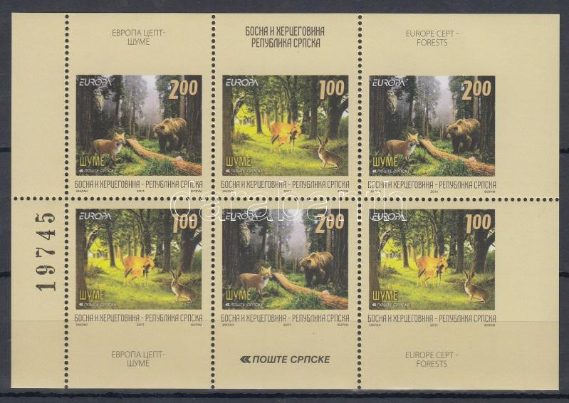 Europa CEPT Forest stamp-booklet sheet, Europa CEPT Erdők bélyegfüzet lap