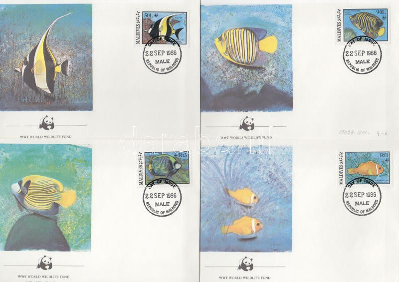 WWF: Fishes set 4 FDC, WWF: Halak sor 4 db FDC-n